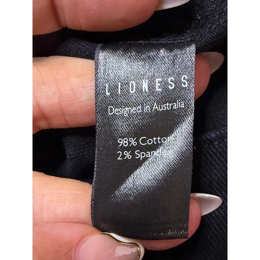 Lioness Black‎ Lola Denim Mini Skirt High Waisted Side Slit Size Small